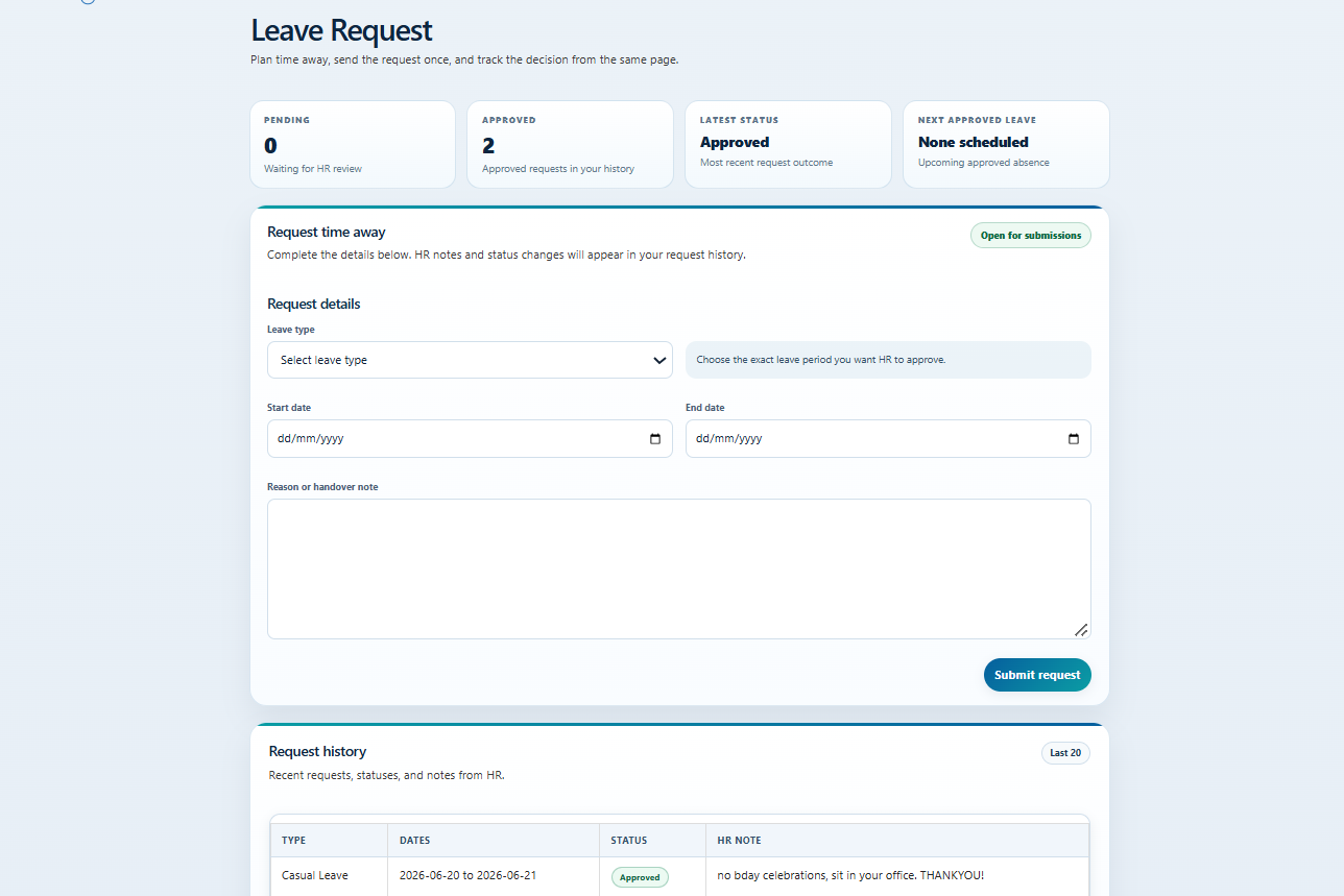 Leave request workflow