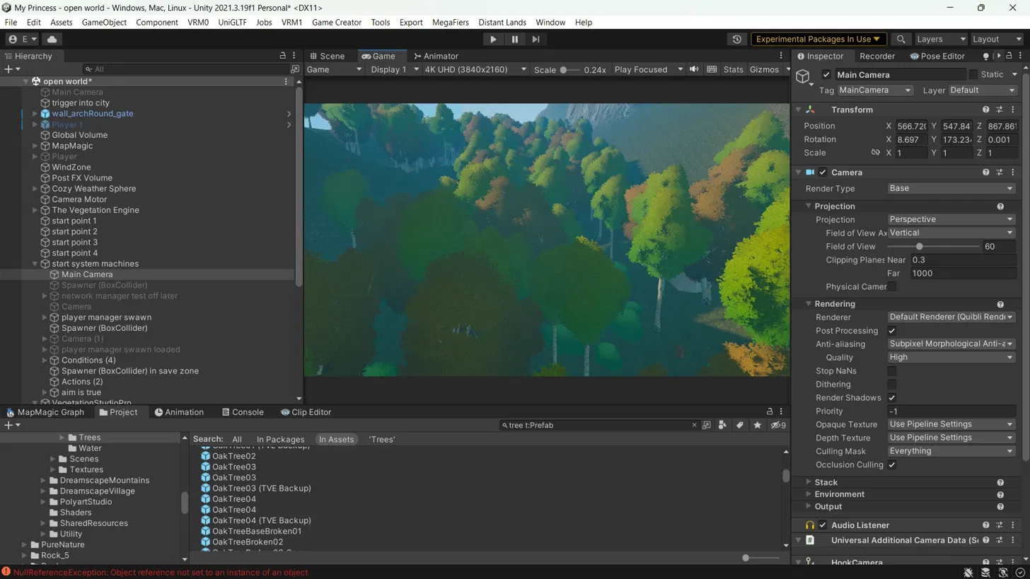 My Princess & The 4 Heroes — open-world editor view